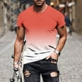 thumbnail image 2 of Dagugfen Plus Size Tshirts for Men Crew Neck Short Sleeve Fitted Comfy Gradient Color Casual Tee Tops, 2 of 6