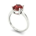 thumbnail image 2 of 2 ct Oval Cut Natural Garnet Solitaire 18K White Gold Womens Engagement Ring, 2 of 5
