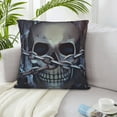 thumbnail image 6 of ZICANCN Horror Skull Chains Decorative Throw Pillow Covers, Bed Couch Sofa Decorative Knit Pillow Covers for Living Room Farmhouse, 16"x16", 6 of 8