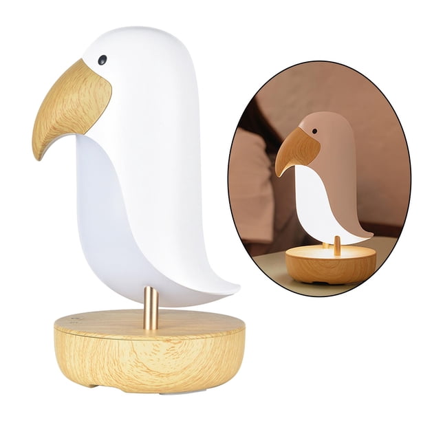 Luz de noche de pájaro de dibujos animados para Lámpara de escritorio con atenuación continua Dormitorio Guardería Luz de noche para bebé blanco Yinane Luz de noche para dormitorio