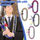 thumbnail image 4 of Decoraciones de la clase de 2024 para leis de graduación, collar de graduación trenzado doble hecho a mano de 47 pulgadas, guirnalda de leis de cinta con alfileres de purpurina para él, ella, escue, 4 of 6