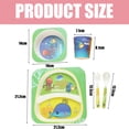 thumbnail image 4 of A set of environmental protection bamboo animal cartoon series fiber children's tableware set baby divided plate five-piece set, 4 of 5