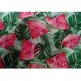 thumbnail image 4 of oneOone Cotton Silk Mint Green Fabric Monstera Leaves & Watermelon Fruits Quilting Supplies Print Sewing Fabric By The Yard 42 Inch Wide, 4 of 4