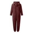 thumbnail image 5 of YunPes Girls Fleece Onesie Warm Animal Fleece Bed Jumpsuit Kids Cute Winter Plain Zip Up Long Sleeve Soft Fuzzy Bear Hooded Romper, 5 of 6