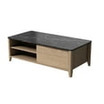 thumbnail image 5 of Huloretions Modern Industrial 47'' Large Wood Coffee Table with 2 Drawers 4 Open Storage Shelf Tea Table for Living Room Dining Room Bedroom, 5 of 8