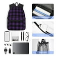 thumbnail image 6 of Fotbe Purple Black Plaid Lightweight Casual Laptop Backpack for Men and Women, Daily use Waterproof backpack, Backpack for College, 6 of 8