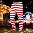thumbnail image 2 of Men's Strip Printed Drawstring Sweatpants Elastic Waist Athletic Jogging Pants Casual Baggy Loose Fit Bottoms 01-Red XXL, 2 of 3