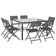 thumbnail image 3 of vidaXL 9 Piece Patio Dining Set Steel, 3 of 9