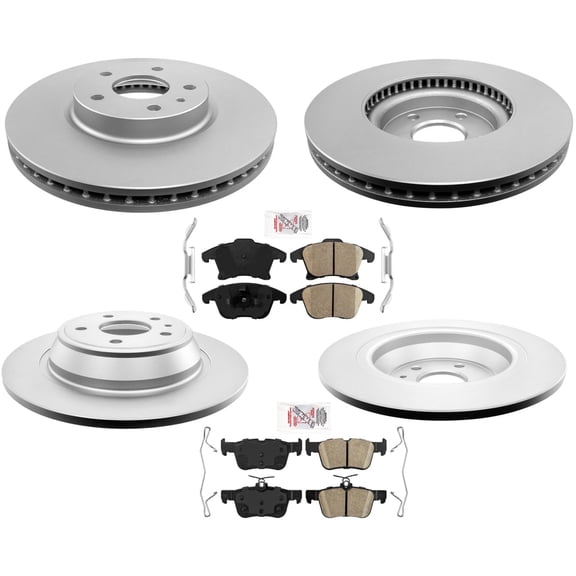 For 2017-2020 Lincoln MKZ 2.0L 316MM COATED Brake Rotors Brake Pad W Hardware