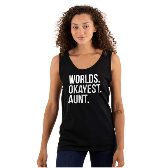 Worlds Okayest Aunt Niece Nephew Cute Tank Top Tee Shirt Women Brisco Brands S