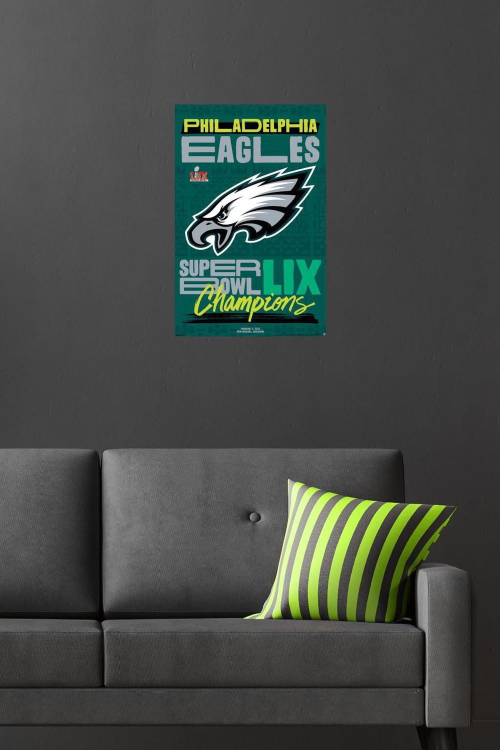 NFL Philadelphia Eagles - Super Bowl LIX Team Logo Wall Poster, 22.375" x 34" Framed