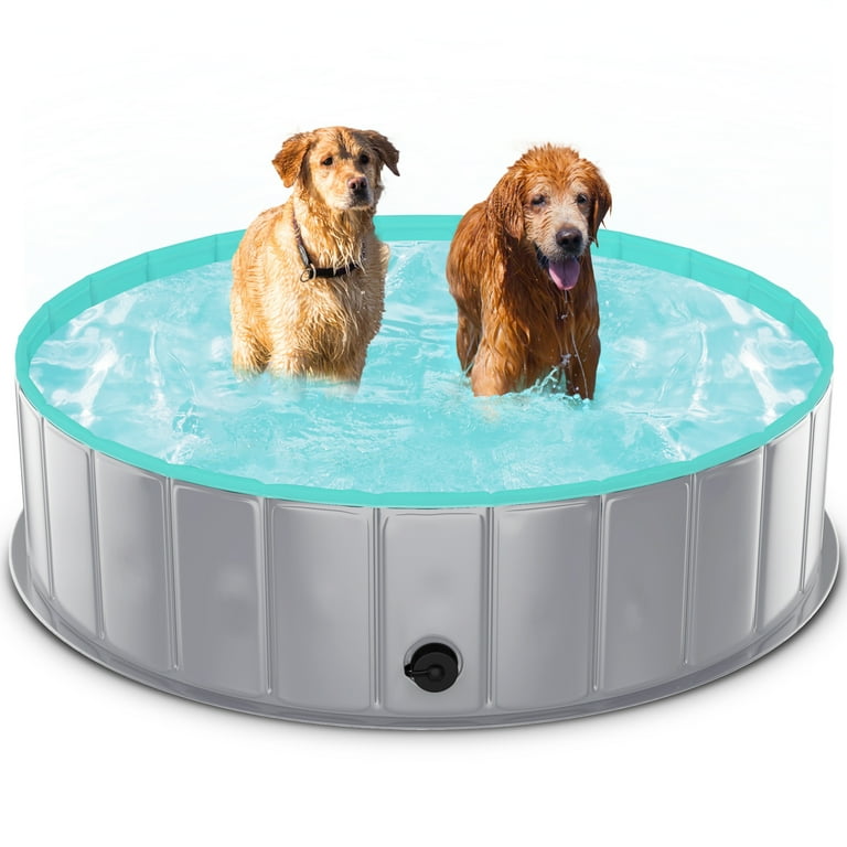LUNAOO Dog Portable Kiddie Pool, Durable PVC Outdoor Swimming Pool