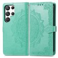 thumbnail image 6 of Allytech for Samsung Galaxy S25 Ultra Wallet Case, Luxury PU Leather with Embossed Pattern, Magnetic Clasp Kickstand Card Cash Slots Shockproof Slim Flip Case with Hand Strap for Women Men - Green, 6 of 6