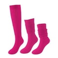 thumbnail image 3 of 3 Pairs Little Girl Slouch Socks Slouchy Socks Knee High Scrunch Socks Soft Warm Stacked Boot Socks Long Socks Casual Sport Socks for Kids, 5-8 Years, 3 of 6