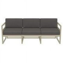 Siesta ISP1313-DVR-CCH Mykonos Patio Sofa with Sunbrella Charcoal Cushion - Taupe
