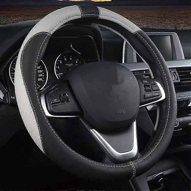 Microfiber Leather Car Steering Wheel Cover, Durable, A Breathable, Fits Most Cars, Warm in Winter, Universal Size Steering Wheel Covers 38cm (15 inch