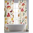 thumbnail image 6 of Sheer Curtains 108 Inches Long, Red Mushroom Light Filtering Window Curtains for Living Room/Bedroom, Spring Floral Summer Botanical Rod Pocket Voile Sheer Curtain Drapes, 52"W x 108"L, 2 Panels, 6 of 8
