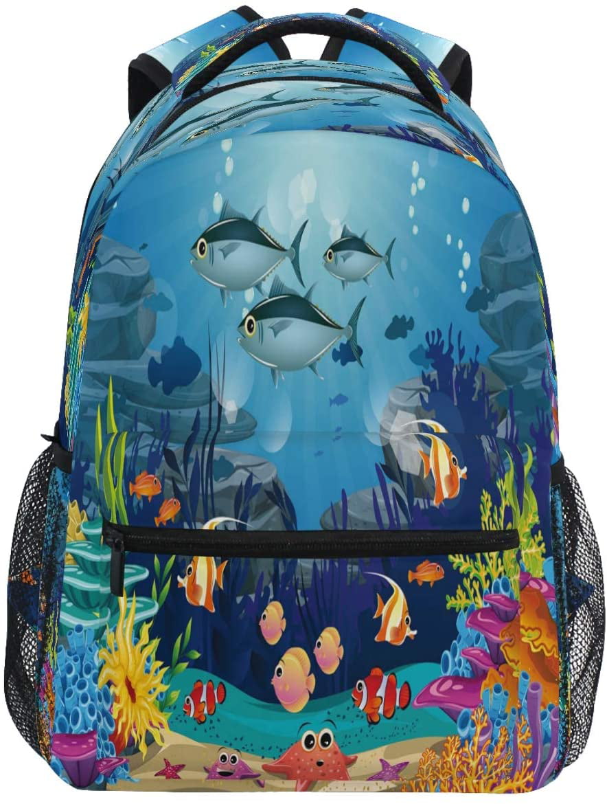 Travel Laptop Backpack Marine Animals Multi-functional Student Travel Outdoor Backpack