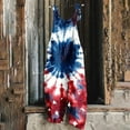 thumbnail image 4 of Jamicy Women's Jumpsuits American Flag Overalls Summer Sleeveless Backless Loose Jumpsuits Adjustable Strap with Pockets, 4 of 5