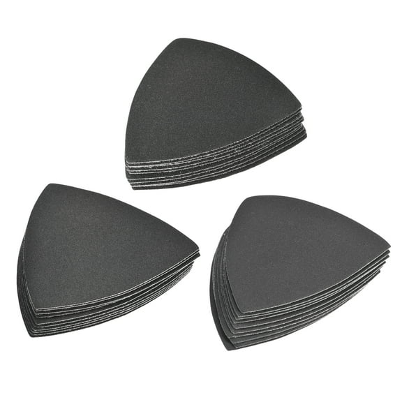 Triangle Detail Sandpaper Set 240/320/400 Grit 3-1/2 Inch Hook and Loop Silicon Carbide Sanding Pads 30 Pack