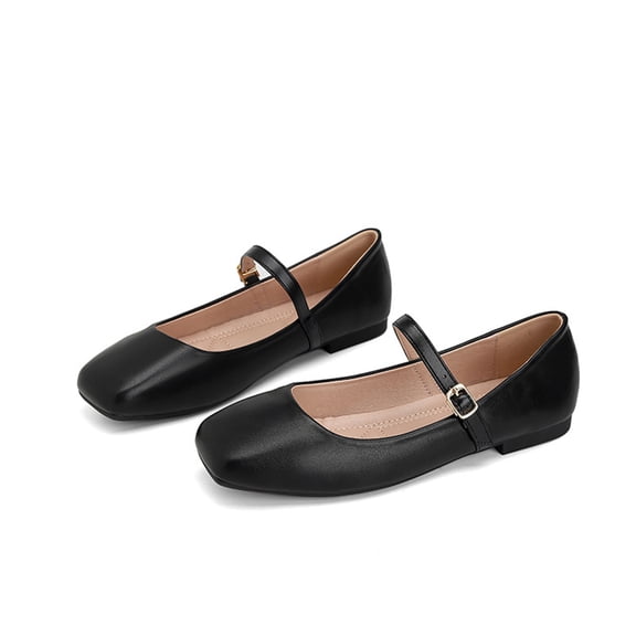 Norvail Womens Square Toe Mary Jane Flats, Classic Ballet Slip On Dress Shoes, Comfortable Casual Work Office Shoes for Daily Walking