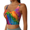 thumbnail image 2 of Balery Colorful Parrot Jungle Dream A Sujetadores deportivos con espalda cruzada para mujer, acolchados, sin costuras, de alto impacto, ideales para yoga, gimnasio, entrenamiento y fitness.-Large, 2 of 8
