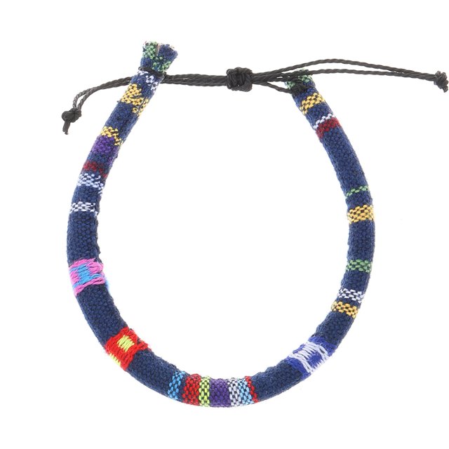 Tobillera de color retro tejida a mano, pulsera ajustable, cadena de playa unisex