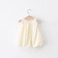 thumbnail image 5 of Summer Clearance Holiday Deals 2025! QTOCIO Toddler Girls Dresses, Baby Girl Summer Clothes, Toddler Kids Baby Girls Fashion Cute Sleeveless Sweet Bowknot Dress, Beige, 18 Months, 5 of 5
