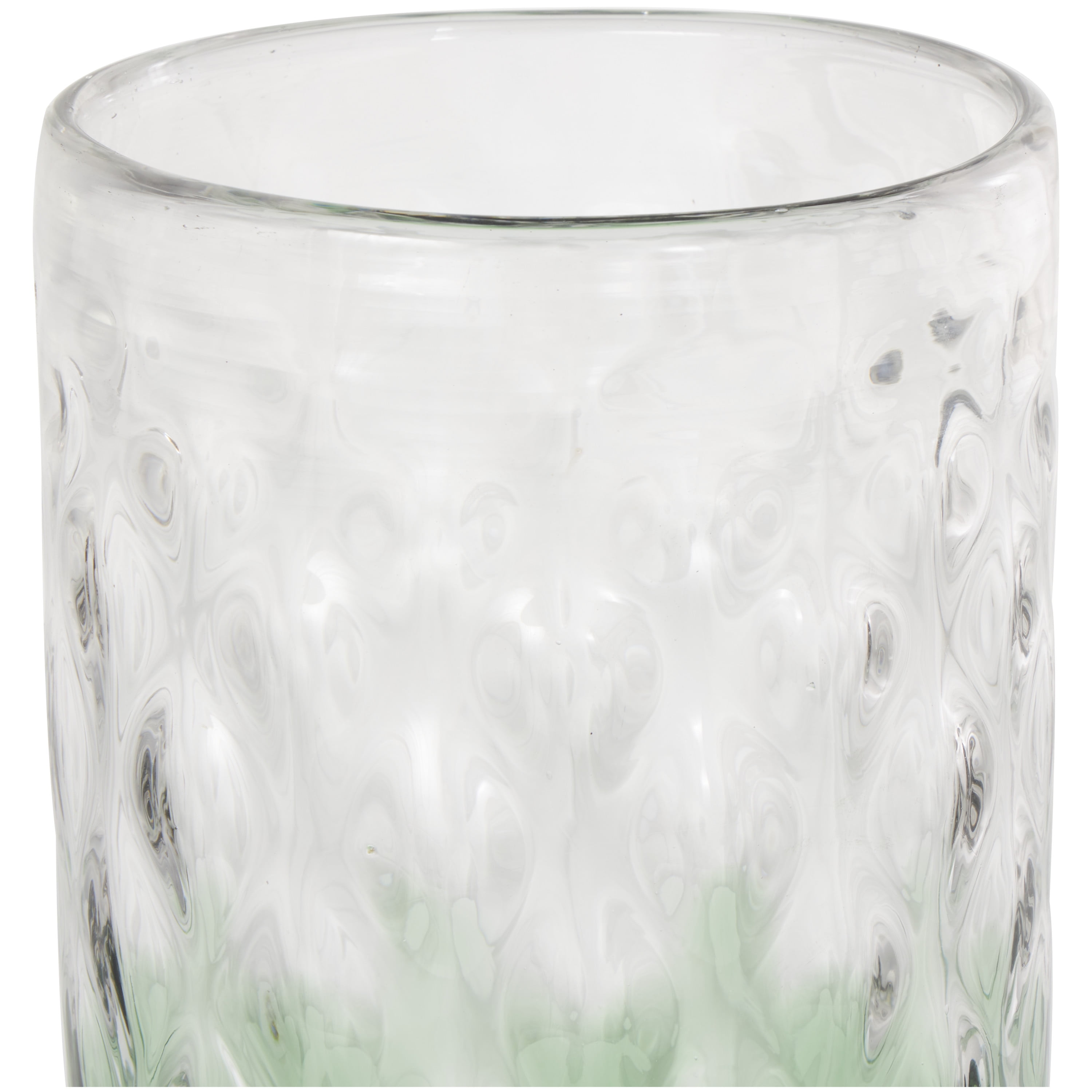 DecMode 20" Handmade Ombre Green Glass Vase