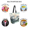 thumbnail image 7 of FORMRS Womens Canvas Tote Bag with Zipper Inner Pocket Shoulder Handbag, Watercolor Mountatin, 7 of 7