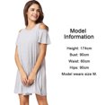 thumbnail image 2 of Nuevas mujeres Casual Blusa Tops Señoras túnica fuera del hombro bolsillos de manga corta suelta Ca Abanopi Gris M, 2 of 7