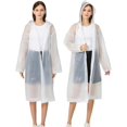 thumbnail image 1 of Ponchos de lluvia para adultos, mujeres y hombres (paquete de 2-5), impermeables de EVA reutilizables, chaquetas con capucha, equipo de lluvia impermeable portátil, 1 of 5