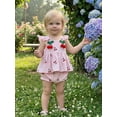thumbnail image 6 of AceBaby Toddler Baby Girl Summer Outfits Cherry Print Top and Shorts 2Pcs Clothes,Size 3-24M, 6 of 9