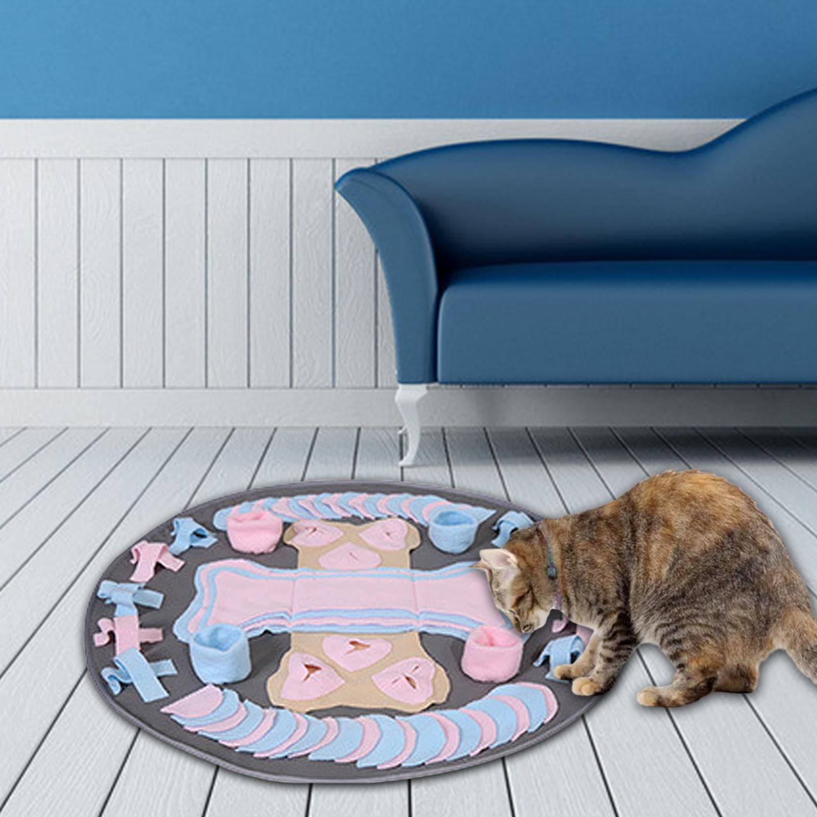 Fzaqwen Cat Dog Sniffing Pads Puzzle Toys Training Nosework Blanket Cushion Use Sniffing Round Pink Blue
