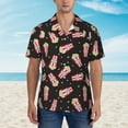 thumbnail image 4 of Fotbe Popcorn Hawaiian Shirt for Men Unisex Summer Beach Casual Short Sleeve Cotton Linen Button Down Shirts-3X-Large, 4 of 9