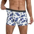 thumbnail image 3 of Men's Boxer Briefs, Blueberry Print pattern Soft Comfy Mens Underwear Boxer Briefs Breathable With Widen Waist, 3 of 7