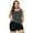 Black, variant on Women's Plus Size Swimwear Tankini Swimdress Two Piece Bathing Suit Tummy Control Swimsuit，Black