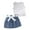 White, variant on CLOISE Two Piece Lounge Set for Kids Girls Sleeveless Denim Matching Sets Summer Outfits Tank Tops Skirt Travel Clothes