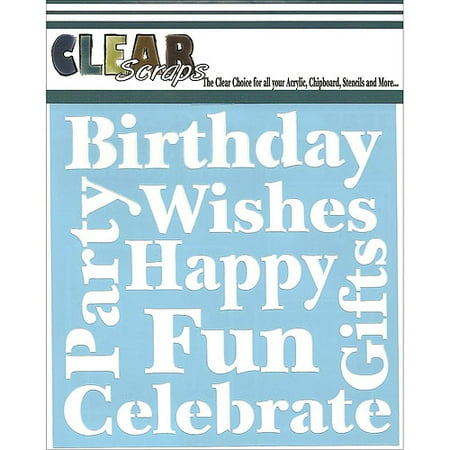 Clear Scraps CSSM6-WSHES Translucent Plastic Film Stencil, Wishes, 6-Inch x 6-Inch Multi-Colored