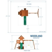 Backyard Discovery Woodland Cedar Wood Swing Set, Slide, Clubhouse, Rock Wall, Snack Bar
