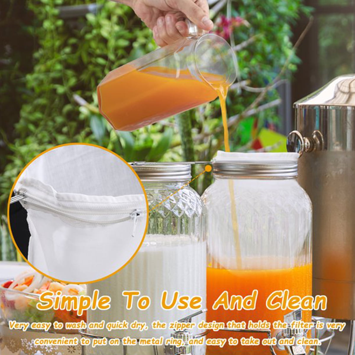 Ultra Fine Mesh Strainer Bags- 3Pcs Reusable Jelly Strainer Stand with  Stainless Steel Handle Frame- Food
