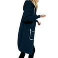 thumbnail image 6 of Otntypg Women's Zip Up Hoodies Drawstring Long Sleeve Fall Tunic Hooded Sweatshirt Loose Oversized Fleece Jacket with Pockets Fall Cardigan Outwear Coats 2025 Blue L, 6 of 6
