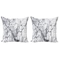 thumbnail image 1 of Ambesonne Abstract Throw Pillow Cover 2 Pack, Surreal Abstract, 16", Grey White, 1 of 2