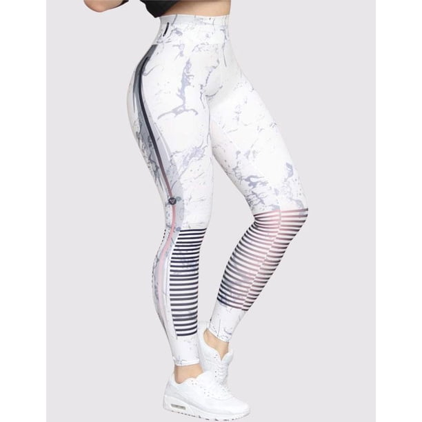 Leggins Deportivos Color Blanco Y Gris, Elite 1390, Grande Nobby Leggins Deportivos Color Blanco Y Gris