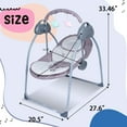 thumbnail image 6 of HAOUUCYIN Electric Baby Swing, Portable Infant Bouncer Cradle with bluetooth Music and Remote Control, Gray, 6 of 7