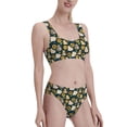 thumbnail image 2 of Vsdgher Womens High Waisted Bikini Sets Two Piece Swimsuit Bear Sunflower Print Tummy Control Bathing Suit-Small, 2 of 8