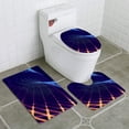 thumbnail image 1 of ABPHQTO Juego de alfombras de baño de 3 piezas Detalle de formas geométricas y líneas de malla o red 3D Cont-CHAPPLE-23018, 1 of 2