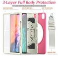 thumbnail image 4 of Dteck iPad Pro 12.9 2022 Case with Built-in Screen Protector, iPad Pro 12.9 6th/5th/4th/3rd Gen Case, Heavy Shockproof Rotatable Kickstand Cover with Hand/Shoulder Strap, Rose+Beige, 4 of 8