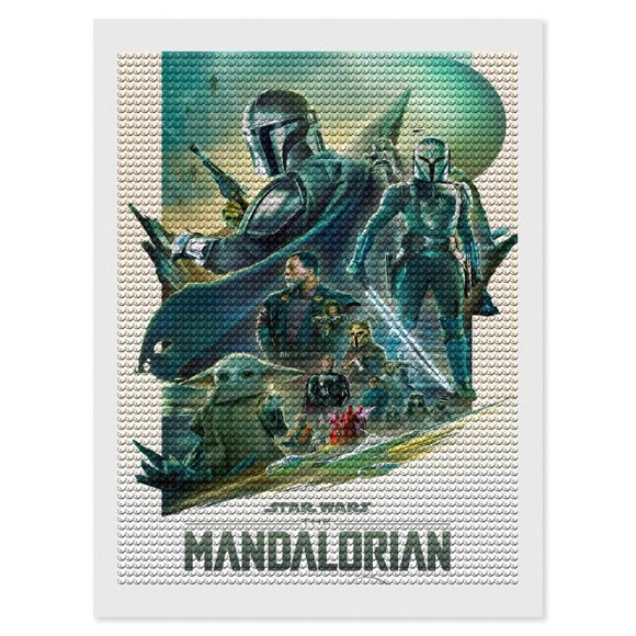The Mandalorian Kits de Pintura de Diamantes para Adultos 5D DIY Diamond Art Kits Full Drill Diamond Dots para Regalo Decoración de Pared y Relajación Artes de Gemas 30*40cm