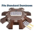 thumbnail image 4 of Brybelly Mexican Train Dominoes Wooden Centerpiece – Smooth Dark Oak Hub Accessory with 8 Standard Size 1” x 2” Domino Slots – Ages 8+, 2-8 Players for Double 12 Sets – Great for Family Game Night, 4 of 6